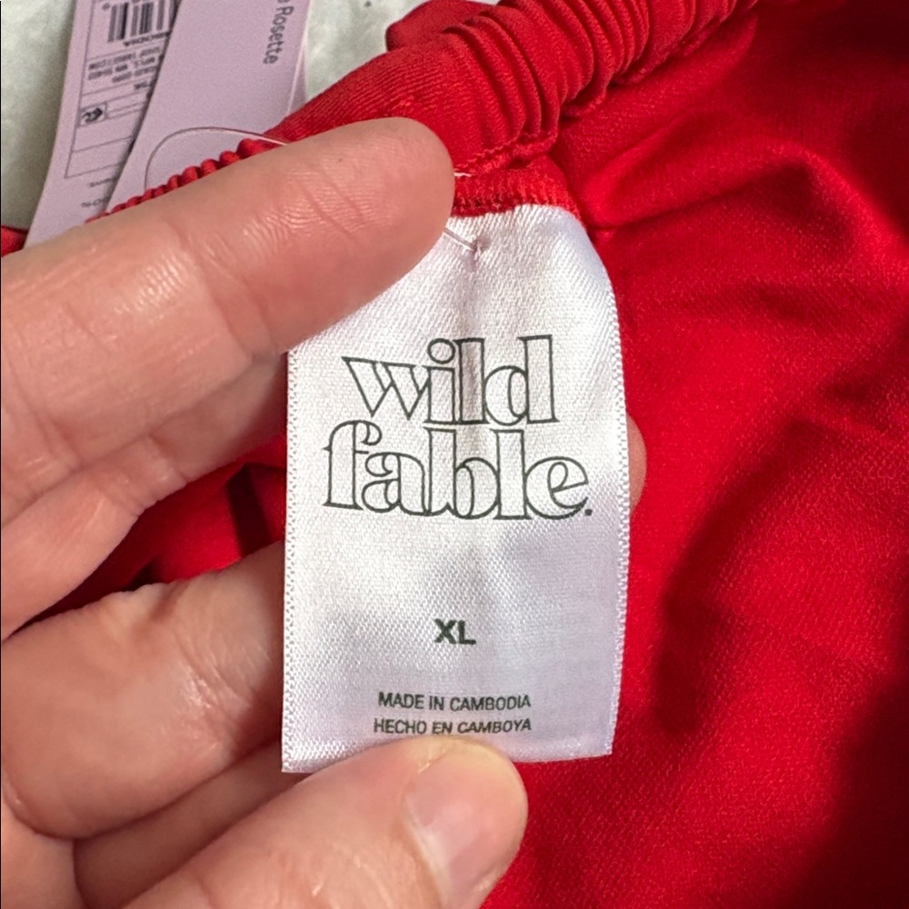 NWT Wild Fable Red Rose Low Rise High Leg Bikini Swim Bottoms In XL - Picture 5 of 8